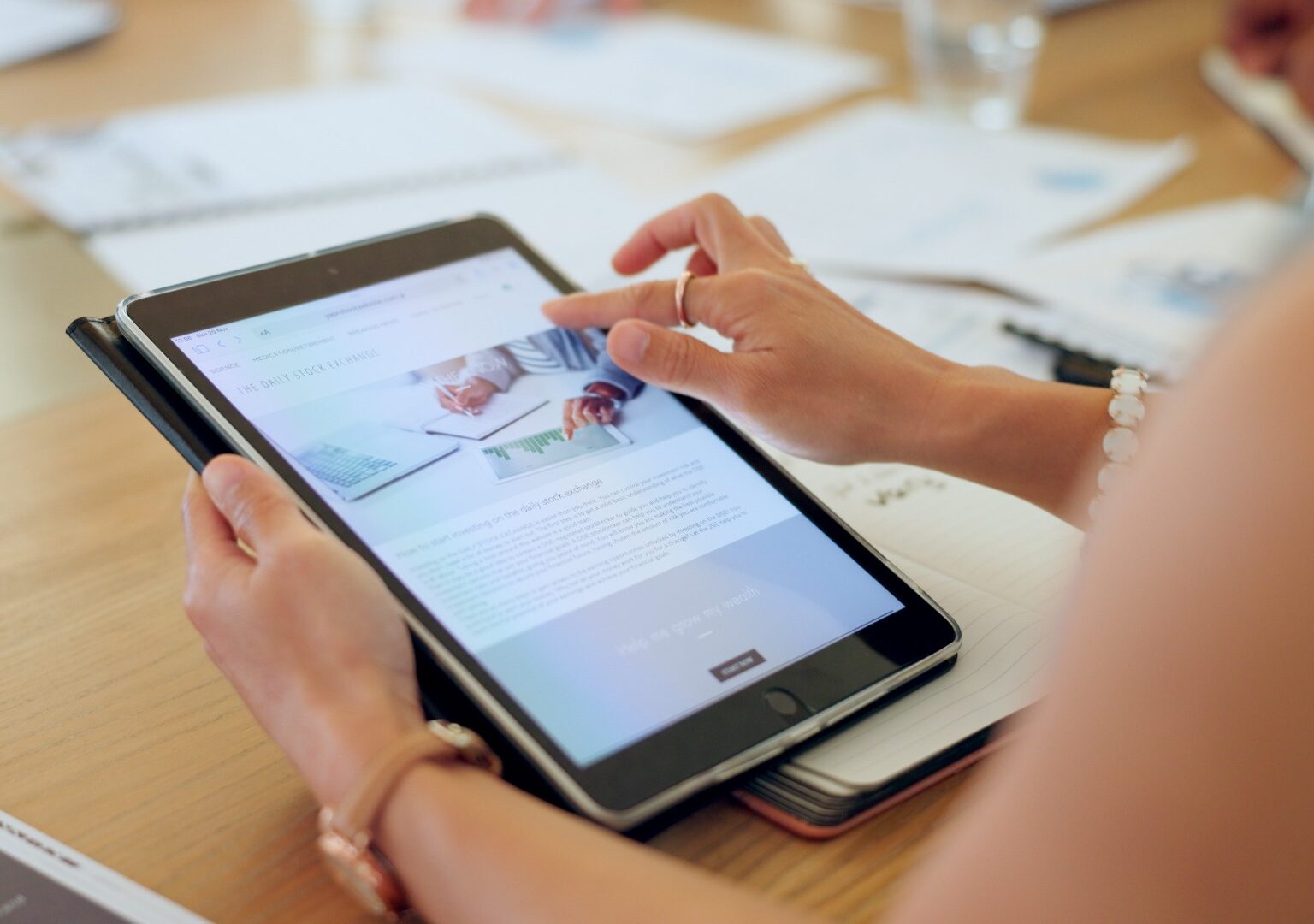 person using a tablet